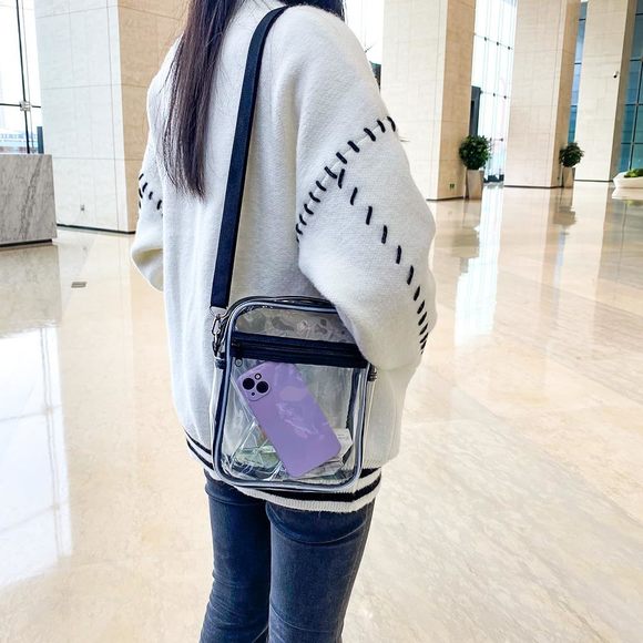 TotePrint 2 Packs Clear Black+White Wallet for Men and Women,Chest Crossbody🙈 - Picture 7 of 9